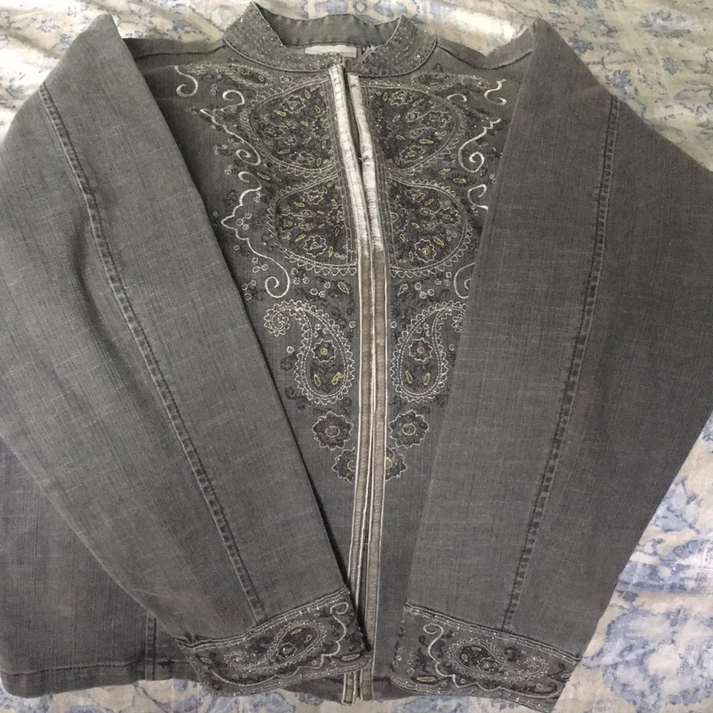 Chico’s platinum denim jacket